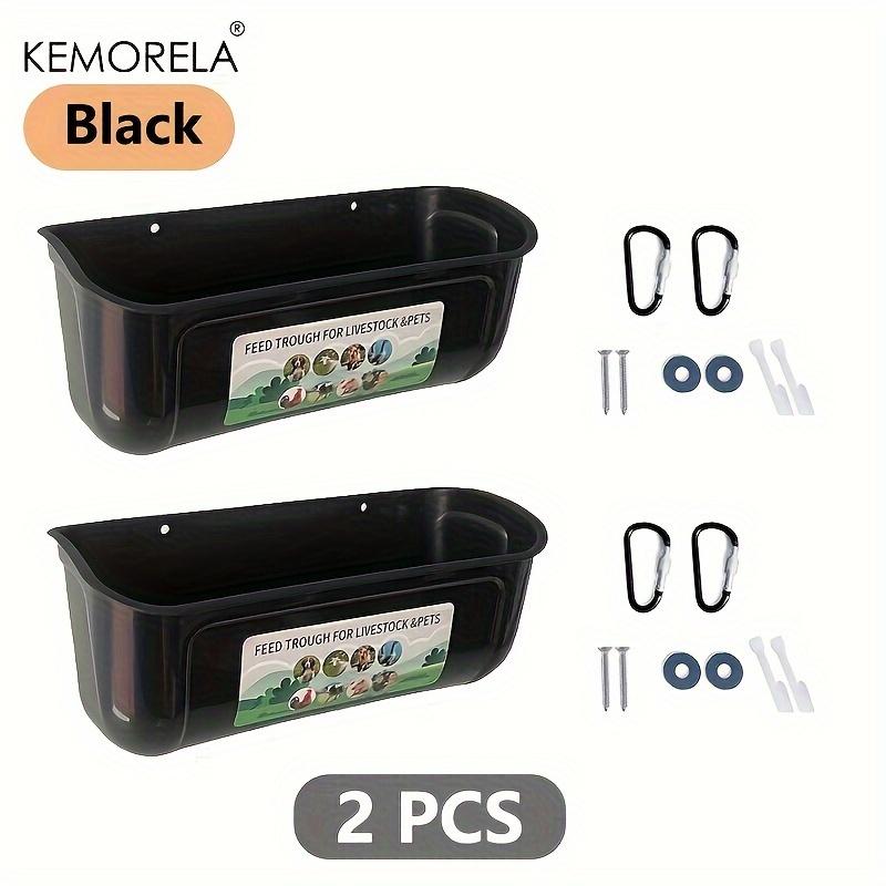 KEMORELA 2PCS Goat Feeder Hanging Duck And Chicken Feeder Small Pet Food Basin Fence Feed Trough Goose Drinking Trough With Clip