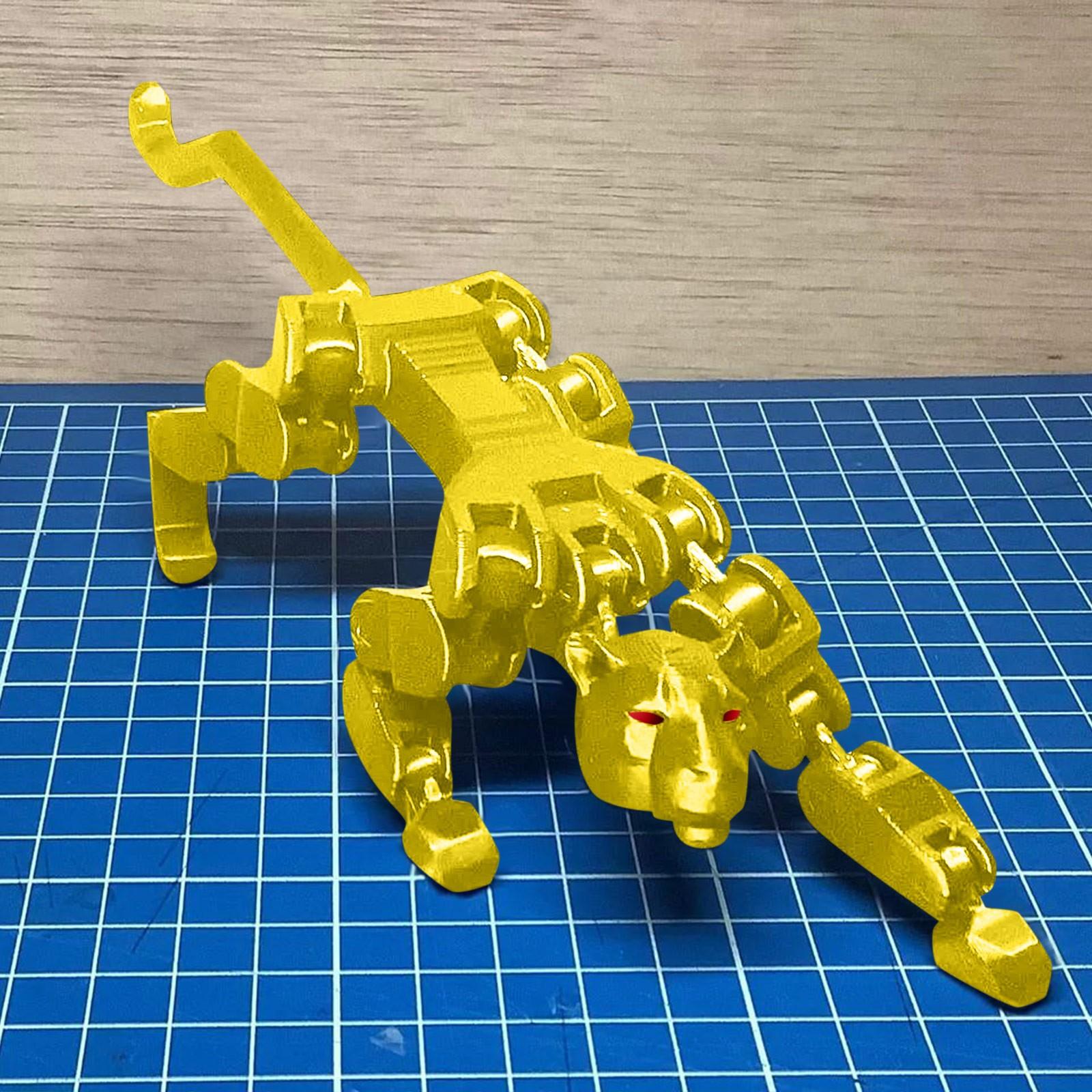 

3D-печатный механический леопард Мобильная технология Sense Механический паук Леопард Игрушка One Size жёлтый