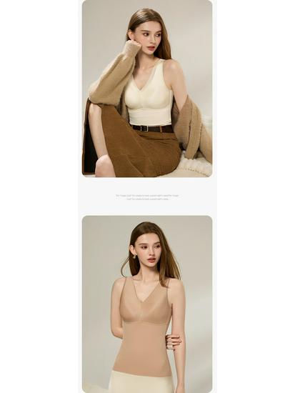 Women's Satin Brushed Heated Vest with Chest Pads - Comfortable, Slimming, Versatile Base Layer for Fall/Winter