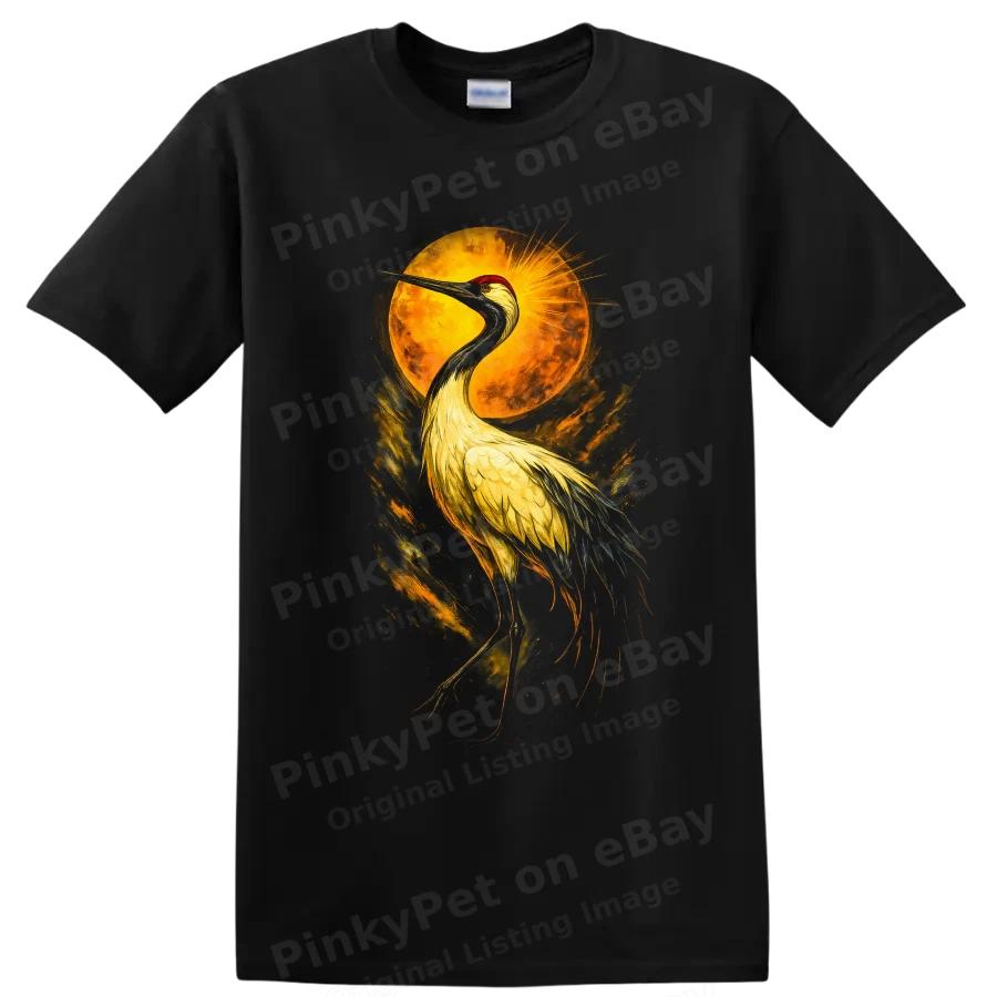 Sandhill Crane T Shirt Golden Sun Bird Art Wildlife Nature Graphic Tee Gift Idea