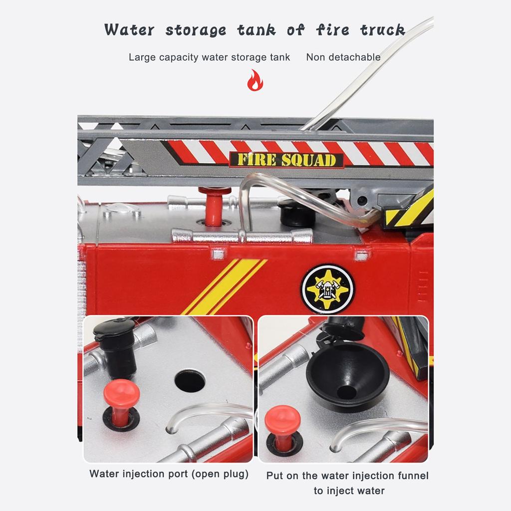 Spray Water Truck Toy Fireman 360?? Fire Truck Car Music Light Educational Toys