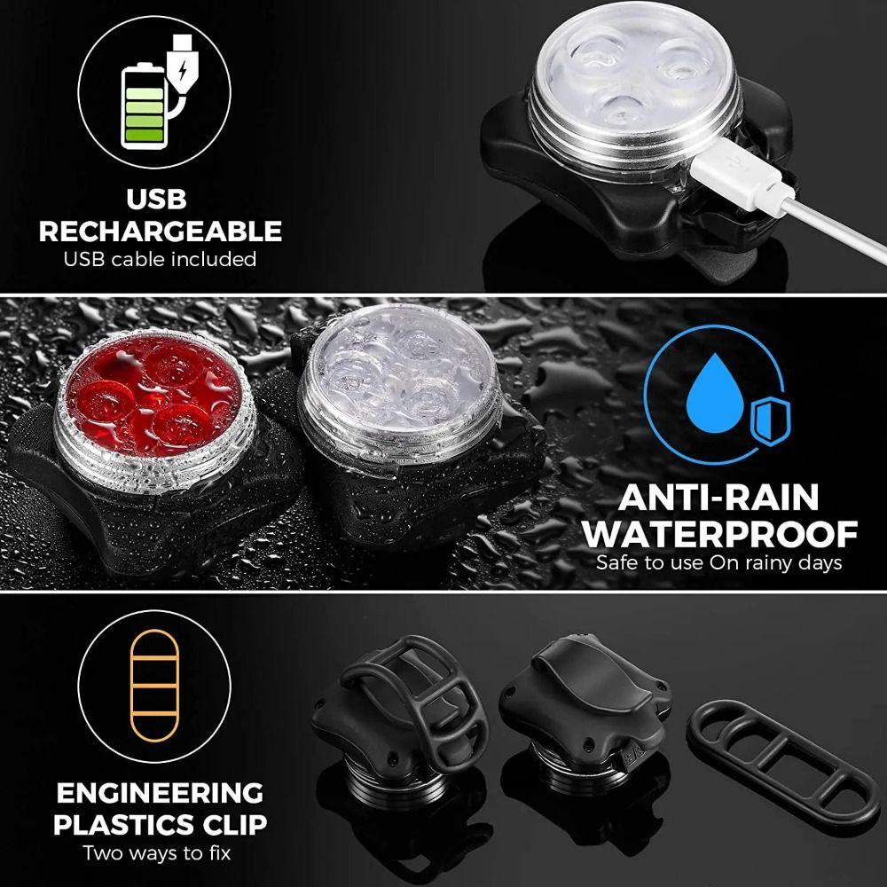 USB-Ladehundehalsbandlicht Wasserdichte Rücklichter Langlebige Fahrradlichter Outdoor-Aktivitäten