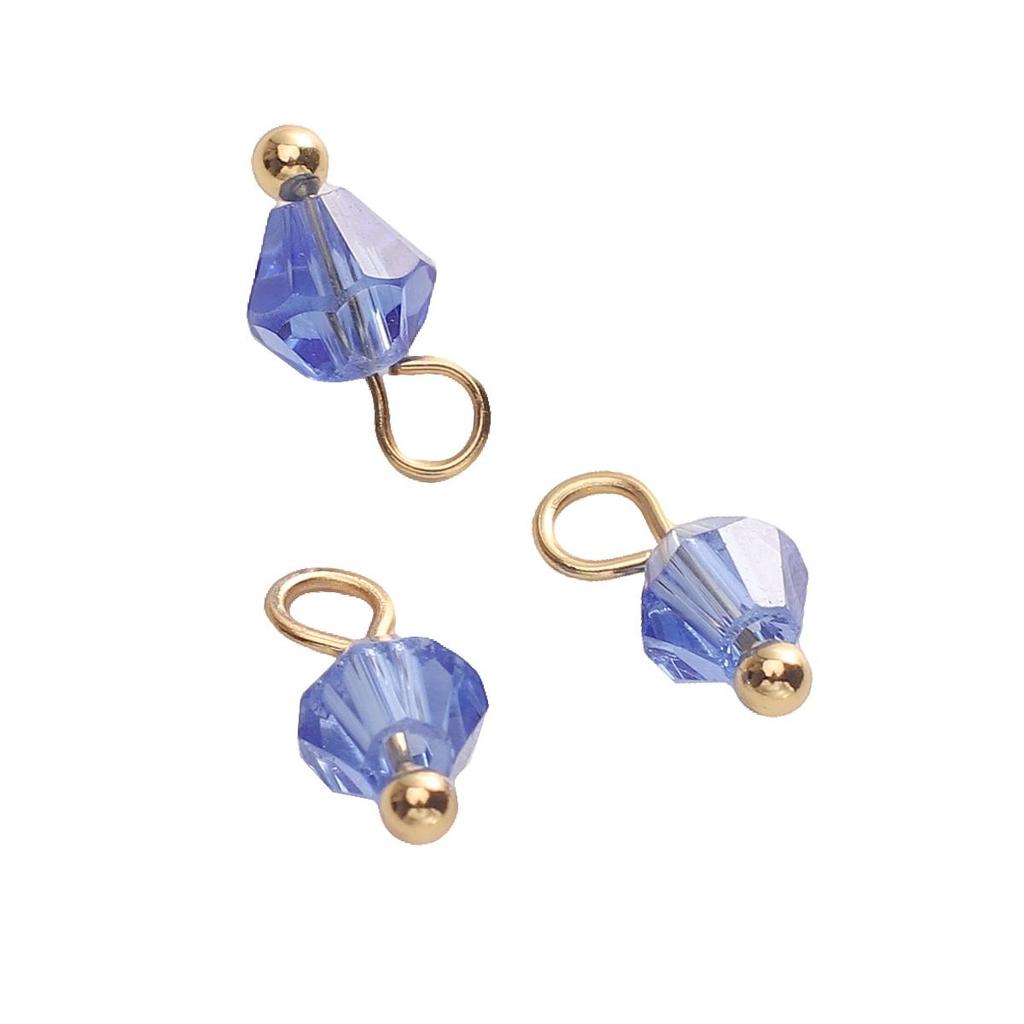 5 stk. Anheng med glassperler til halskjede, armbånd, øredobber, DIY smykkelaging