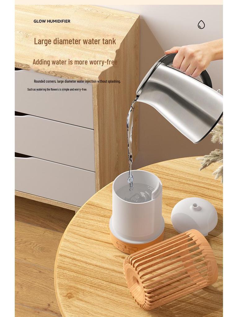 Umidificator Ultrasonic de Aromaterapie cu Telecomandă cu Aspect de Lemn