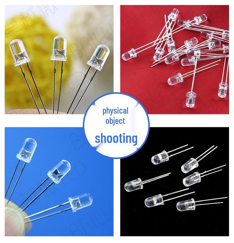5mm White LED Light Emitting Diode 3V High Brightness Direct Plug-in