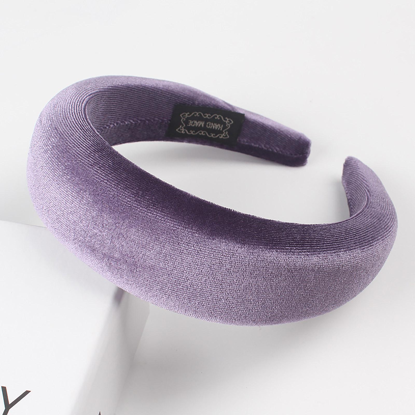 

[brisand] модная однотонная повязка для волос с губкой, женская обруч для волос, милая повязка на голову для девочек One Size фиолетовый