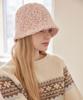 Olinkeompeulliteu Popcorn Knit Bucket Hat (Pale Pink)