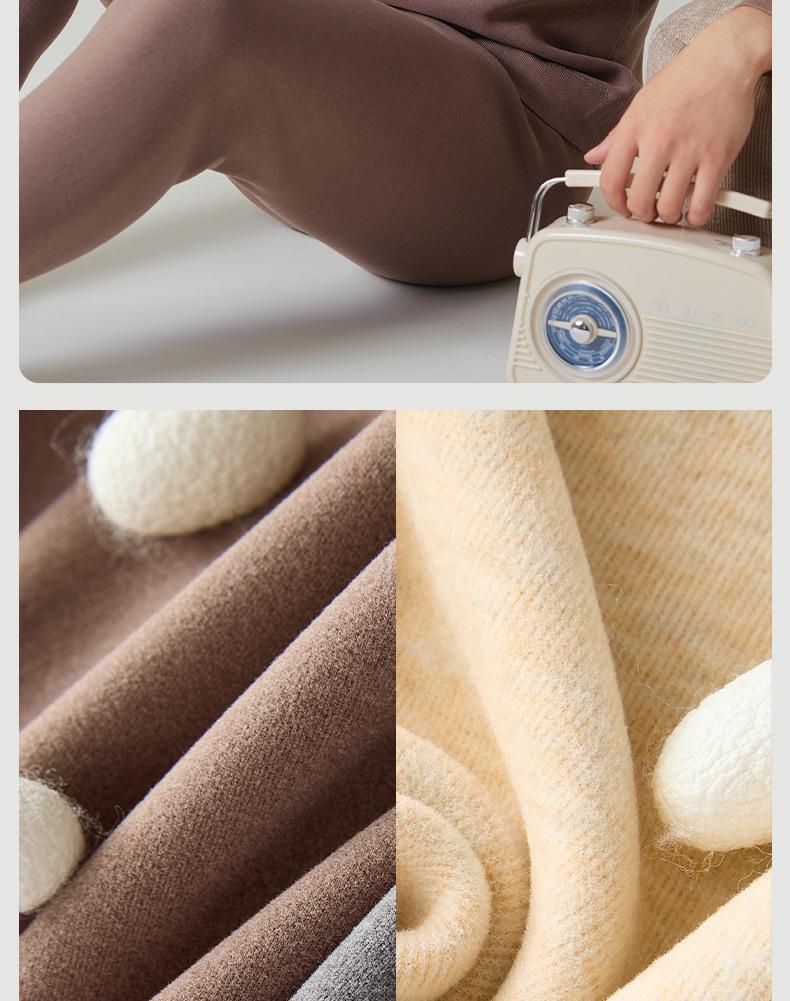 Men's Teen Fleece-Lined Thermal Set: Extra Thick Crew Neck Top & Trousers for Autumn/Winter Wear.