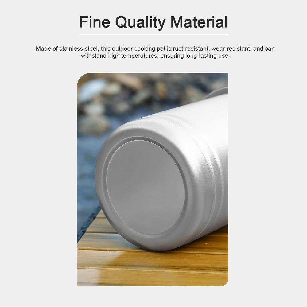 Camping Hiking Rice Cooker Outdoor Portable Picnic Cookware Stainless Steel Pot Multifunctional