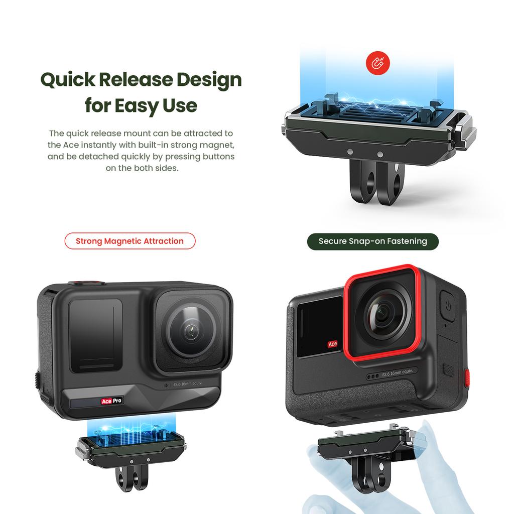 Magnetic Base for Insta360 Ace/Ace Pro Camera Protective Frame Quick Release Case Magnetic Adapter for Insta360 X5 Accessories