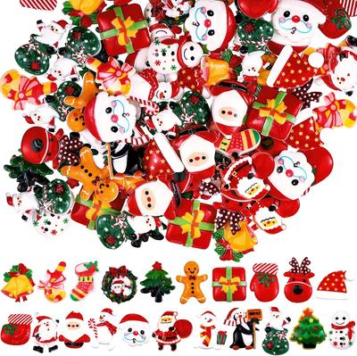10 Stück Weihnachten Harzanhänger für Basteln Flatback Schleimanhänger Perlen Harzbedarf Mini Weihnachtsverzierungen Basteldekorationen für DIY Scrapbooking