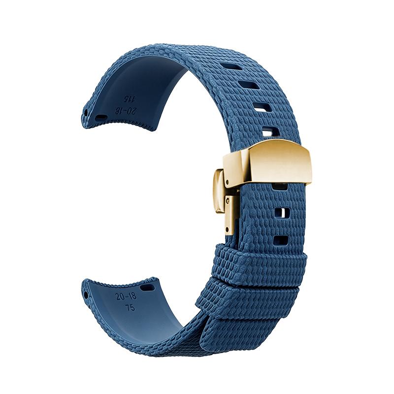 Quick-release elbow with curved fluororubber Watch strap for Tudor White Panda BLACK BAY Chronograph Monster Gold Eye M79360