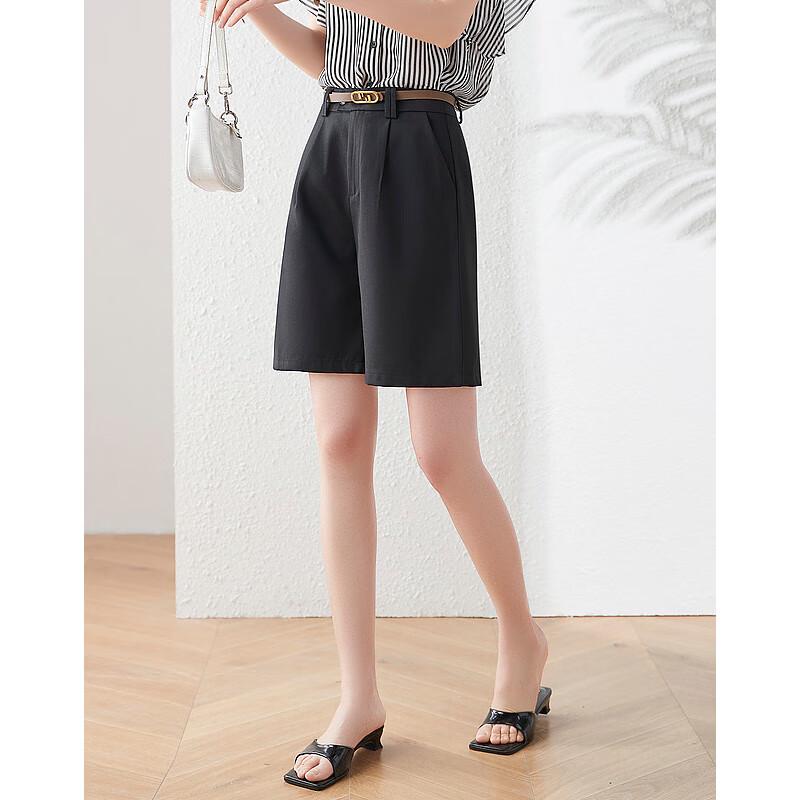 Sisui Nianhua High-Waist Belt Casual Shorts