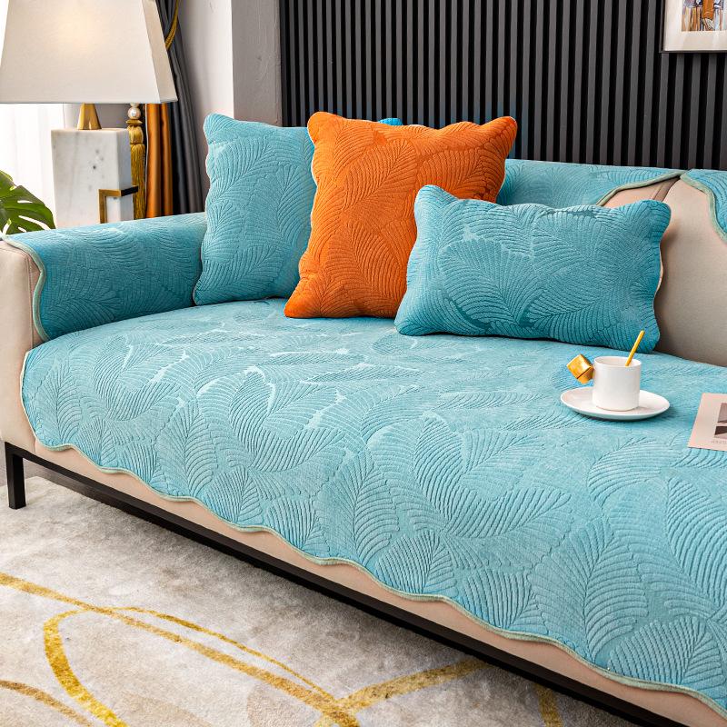Chenille Sofa Cushion Simple Modern Leather Sofa Cushion Non-Slip Sofa Cover Four Seasons Universal Thickening
