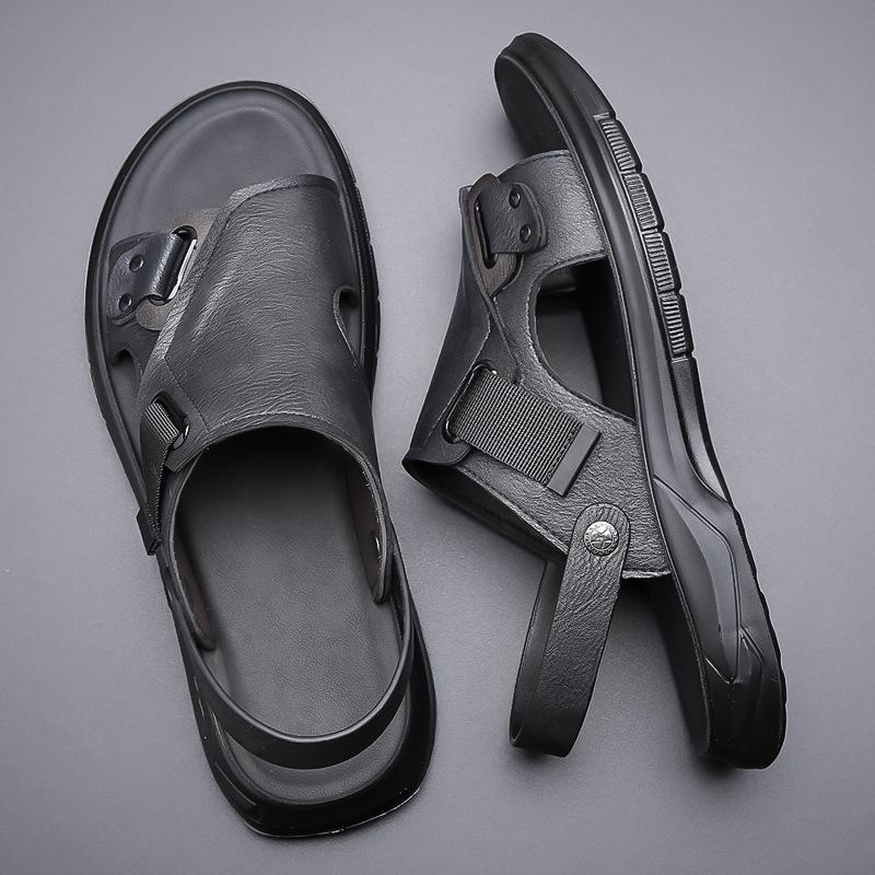 Spring/Summer 2025 Breathable Soft Leather Outdoor Beach Shoes, Wear As Slippers or Sandals, Size 38-47