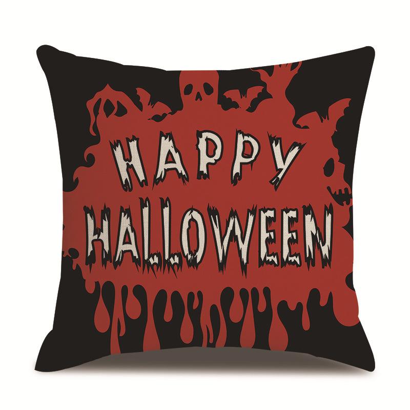 Halloween Linen Pillow Cover Printed Pillow Cover