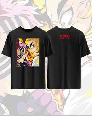 Demon Slayer Rengoku Kyoujurou Anime Printed Cotton Tshirt for Men and Women Casual Fashion Oversized Anime Peripheral Clothing