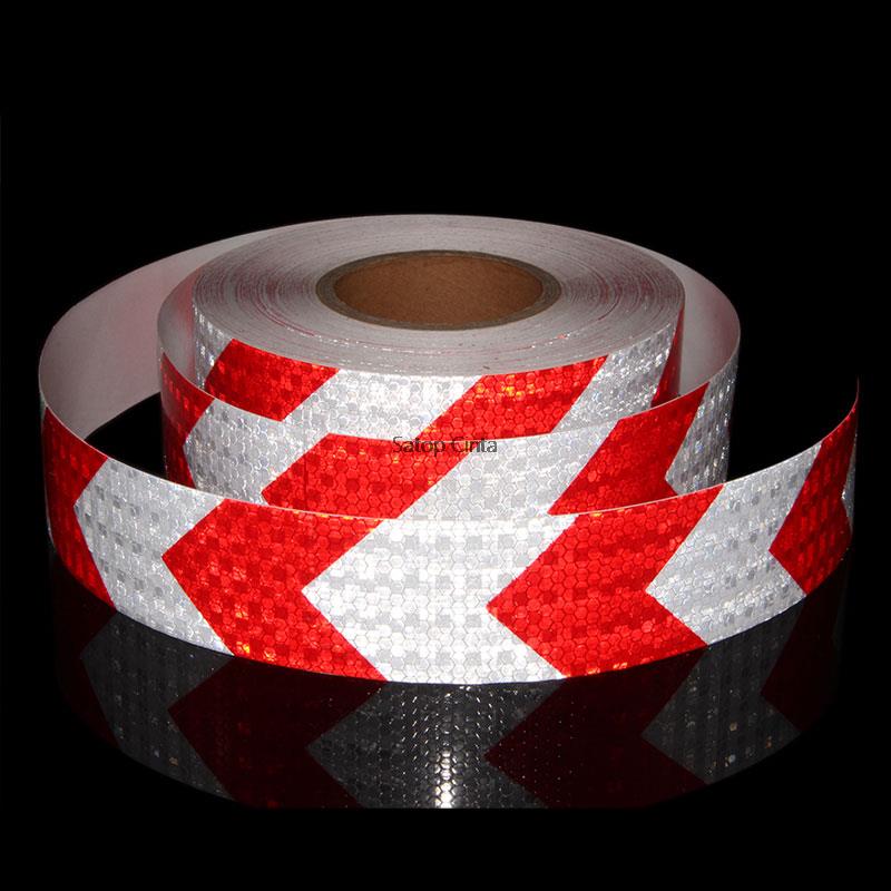 5CM Waterproof Truck Sticker Adhesive Arrow Reflective Strip Safety Conspicuity 10M Reflector Tape For Trailer Car Vehicle Decal