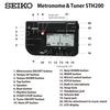 Seiko Metronome Tuner, High Volume, Music Stand Mountable, Ideal for Brass Bands, Black, STH200BK