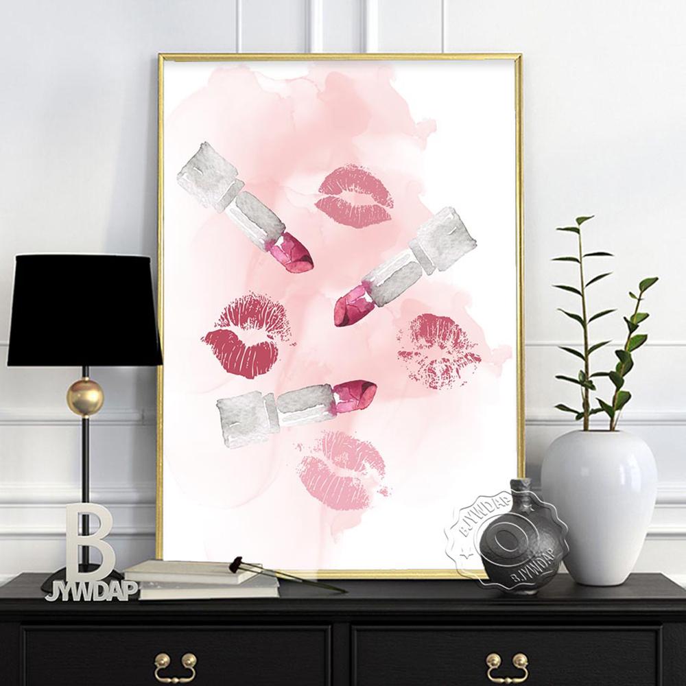 Fashion Illustration Watercolor Floral Prints Art Poster, Flowers Paris Perfume Canvas Painting, Minimalist Wall Decor Girl Gift No Frame