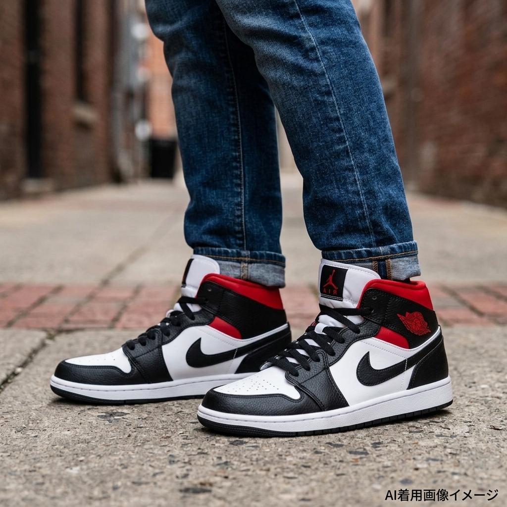 Nike WMNS AIR JORDAN 1 MID BQ6472-061 Sneakers Black Mens JP28.5 EU44.5 US10.5 Used