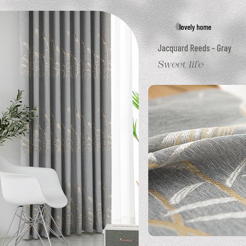 Haoyijia Blackout Jacquard Reed Pattern Grommet Curtain