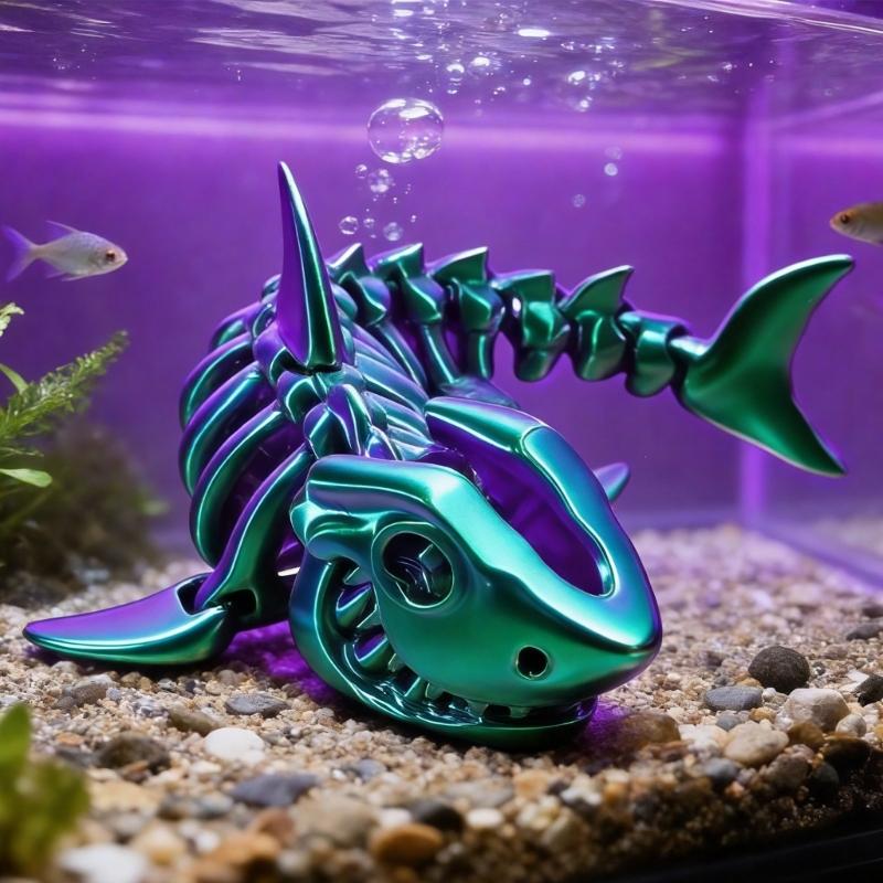3D Printed Shark Bone Ornament with Articulated Design Flexible Joint Animal Figurine For Desk Toy Home Office Decors