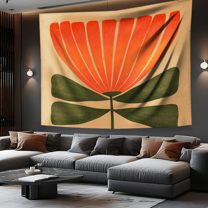 Retro Flower Art Tapestry 2D Single Print Vintage Durable Decorative Wall Tapestry Home Living Room Bedroom Elegant Space Decor