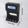 Intelligent 4-Slot Charger for 1.5V AA 3A Batteries LCD Screen & Convenient USB Type C Port Charaging Station