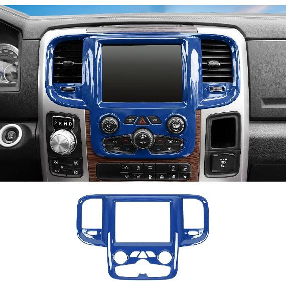 

RT-TCZ Carbon Fiber Center Console Multimedia Navigation GPS Panel Trim Cover Decoration Sticker Interior Accessories for Dodge Ram 2011-2017 синий