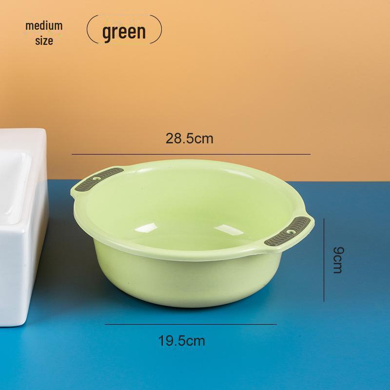 Large Capacity Double-Ear Plastic Basin for Household Use, Ideal for Washing Vegetables, Footbaths, and Storage