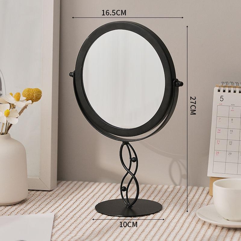 360° Rotation Desktop Makeup Mirror Household Bedroom Vanity Mirror Iron Frame Single Sided Cosmetic Mirrors Gold Black White