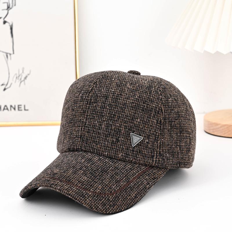 Men's Winter Ear Protection Duckbill Cap - Warm Cotton Leather Hat for Seniors
