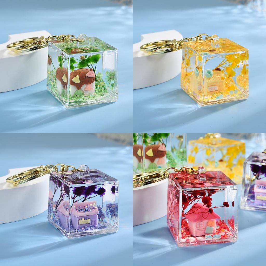 Cartoon Acryl Schlüsselanhänger mit Sandfluss-Design für Freunde und Familie Geeignet für Feiern und Reisen