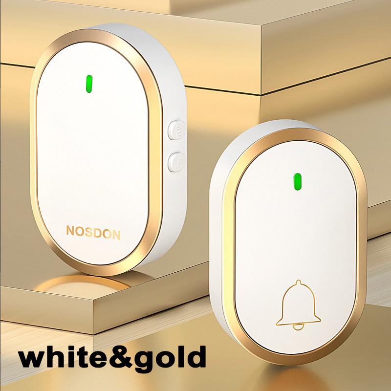

Беспроводной водонепроницаемый дверной звонок, дальность действия, интеллектуальный дверной звонок с мелодией для дома, офиса, дверной звонок с камерой золотой/белый