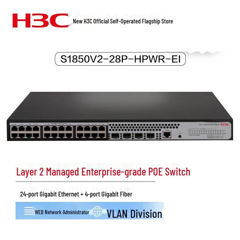 

H3C S1850v2-EI Series Gigabit Managed PoE Switch