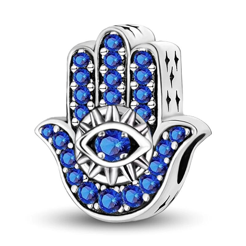 Copper Metal Eye Butterfly Elephant Blue Series Charm Bead Components Bead Components Compatible With Authentic Original Pan Bracelet High Quality