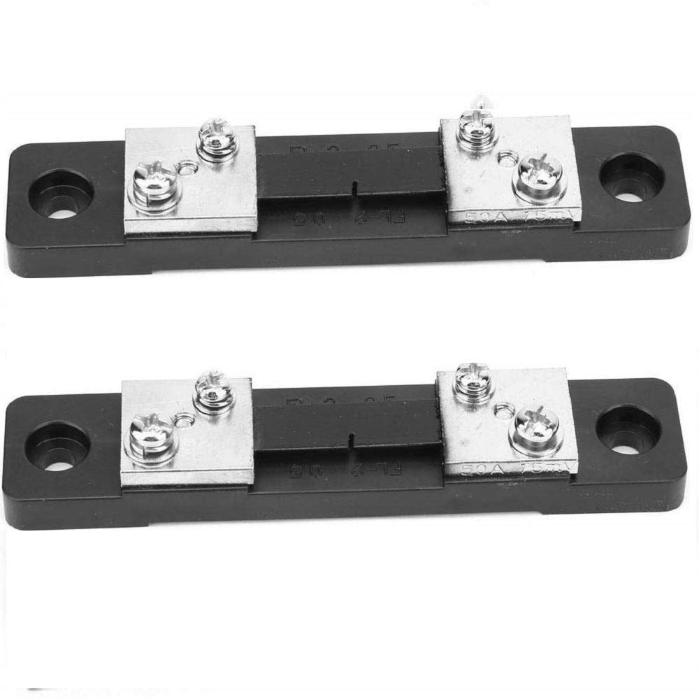 WINGONEER 2Pcs 50A 75MV DC Current Shunt Resistor for DC Ampere Panel Meter FL-2