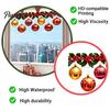 Binnen Buiten Feestelijke Stickers Kerst Hangende Bal Hulst Statische Raamstickers, Waterdichte PVC Decoratieve Stickers voor Herbruikbaar Huis Winkel