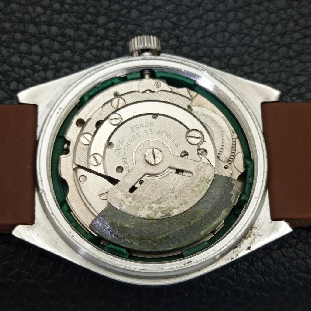 Seiko AUTOMATIC JAPAN 6349A VINTAGE MENS WHITE COLOR DIAL WRIST WATCH A702509-1 R126-a702509