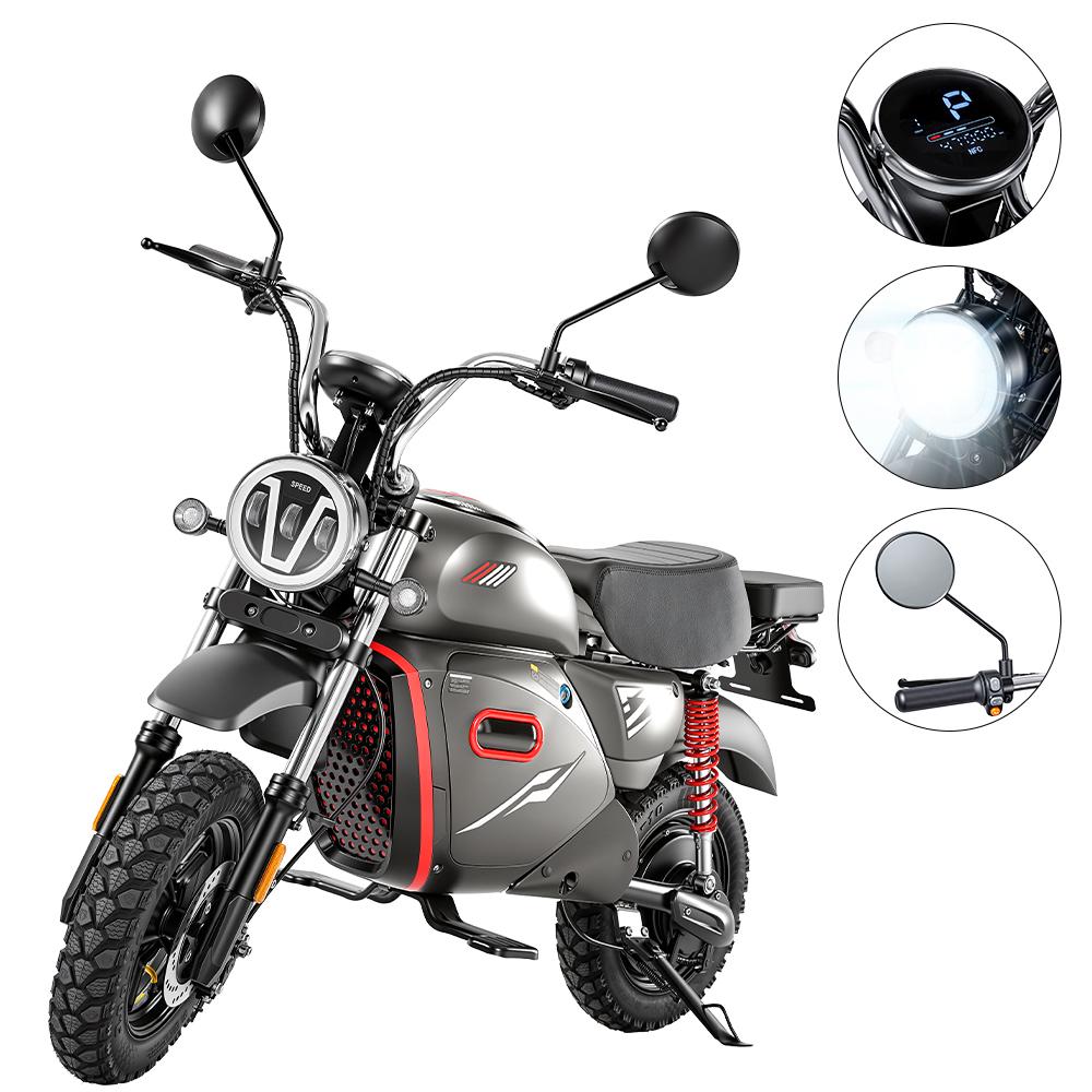 iScooter Y18 Electric Motorcycle 48V 20Ah Battery,15 inch Off-Road Tires,Smart NFC Unlock