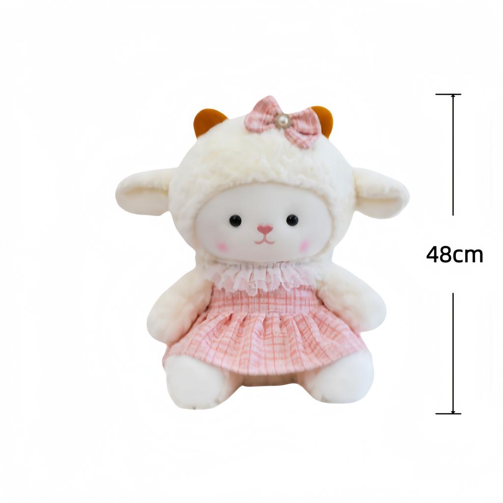 Sheep Plush Toys 23283848Cm Dressing Sheep Stuffed Doll Kawaii Home Decor Toys Accompany Adorably Sleep Toy Birthday Gifts