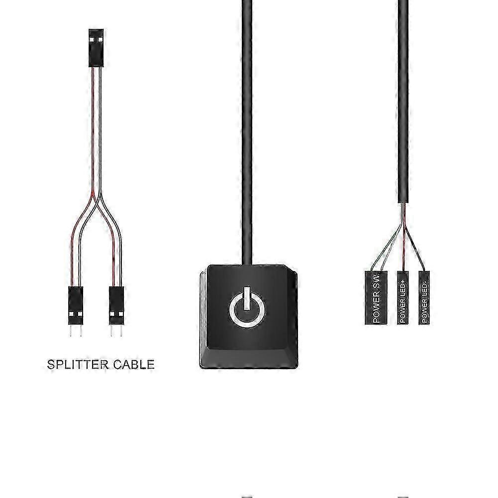 Portable On/off Pc Power Button Switch Cable Desktop Computer Switches Extension Cord For Home 400cm Blue Light