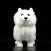Simulation Samoyed Plush Toy Realistic 12 Inch Standing White Samoyed Pet Dog Stuffed Toy Cute Dog Puppy Model Toy Unique Stuffed Animal Gift