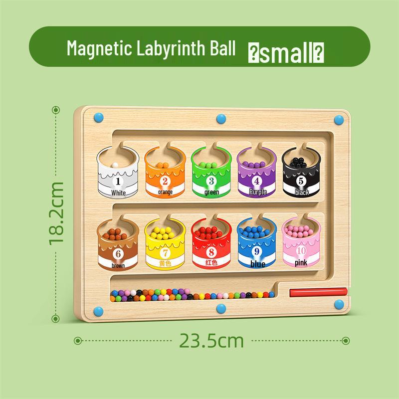 

Magnetic Marble Maze Board - Montessori Color Sorting & Counting Educational Toy for Children (Ages 0-3)