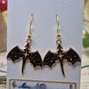 New Gothic Fantasy Dragon Black Bat Wing Celestial Star Dangle Earrings Necklace Set for Women Halloween Witch Punk Jewelry Sets
