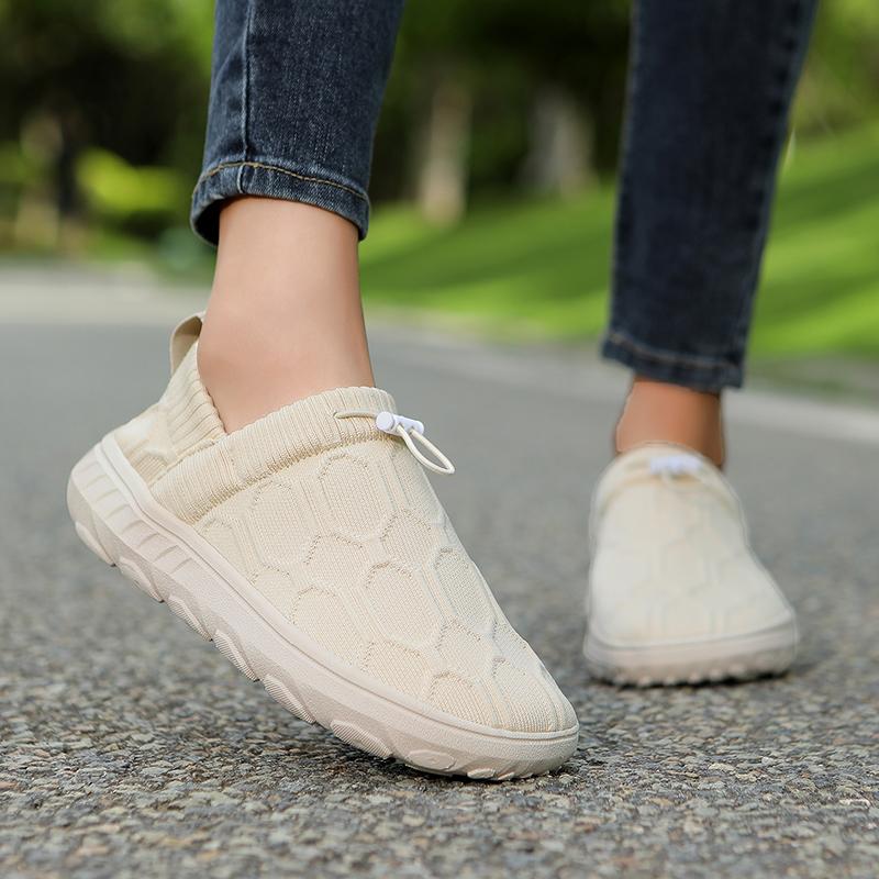 Breathable Knitted Casual Sports Shoes Wide Toe Box Walking Shoes Light Elastic Outdoor Shoes Non-slip Sneakers