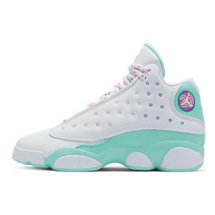

Кроссовки Air Jordan 13 Retro GS Aurora Green Kids White Soar Digital-Pink 439358-100