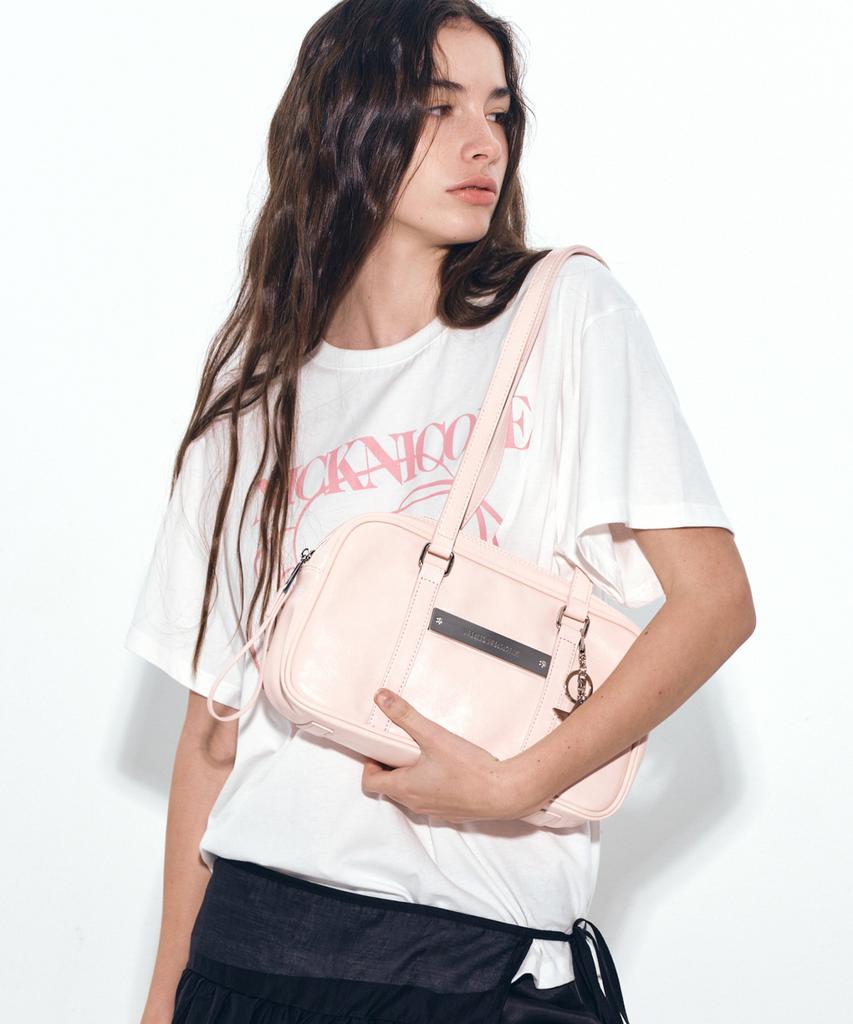 Nick&Nicole Crystal Leather Mini Boston Bag_Pink