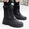 Men's Winter Warm Snow Boots Camouflage Hiking Boots Outdoor Knee High Duck Boots Climbing Boots Waterproof  Plus Size